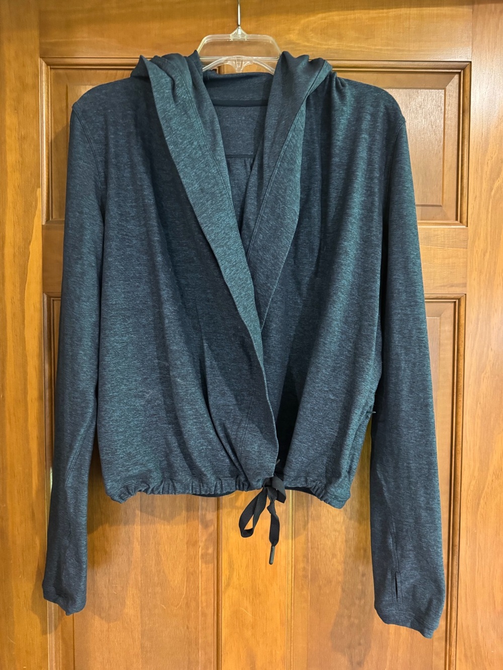 Hooded Drawstring Wrap Sweater